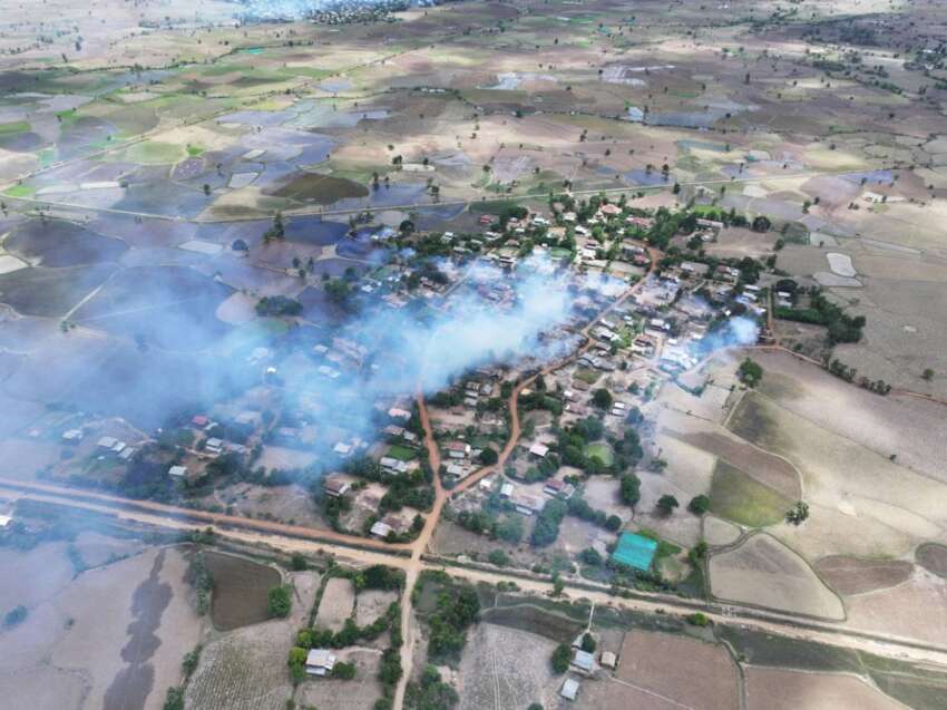 ရေစကြိုမြို့အနီးရှိ ကျေးရွာများကို စစ်တပ်က လက်နက်ကြီးဖြင့် ပ